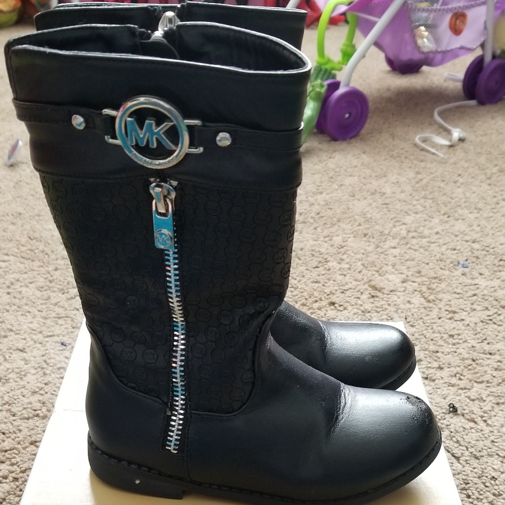 Michael Kors Girls Black Boots Size 10